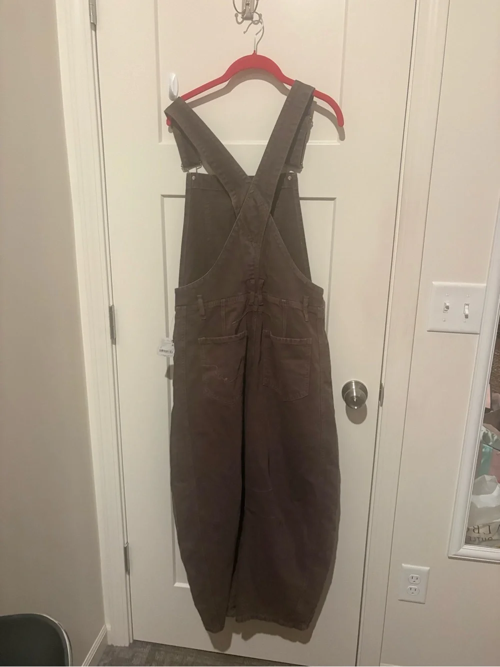 Free People We The Free Good Luck Barrel Overalls Small : Chocolate Mousse NWT - Picture 5 of 7